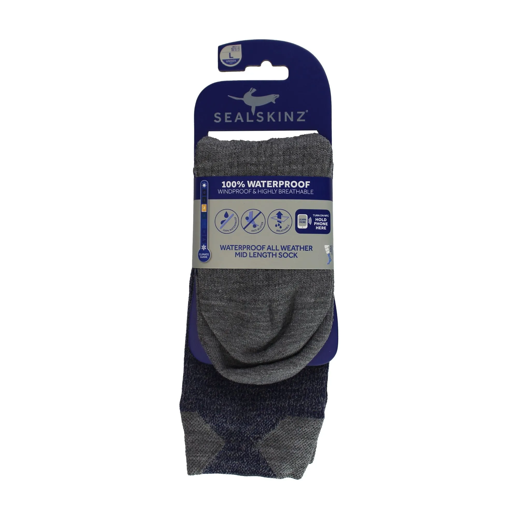 1 Pack Mens Waterproof All Weather Mid Socks