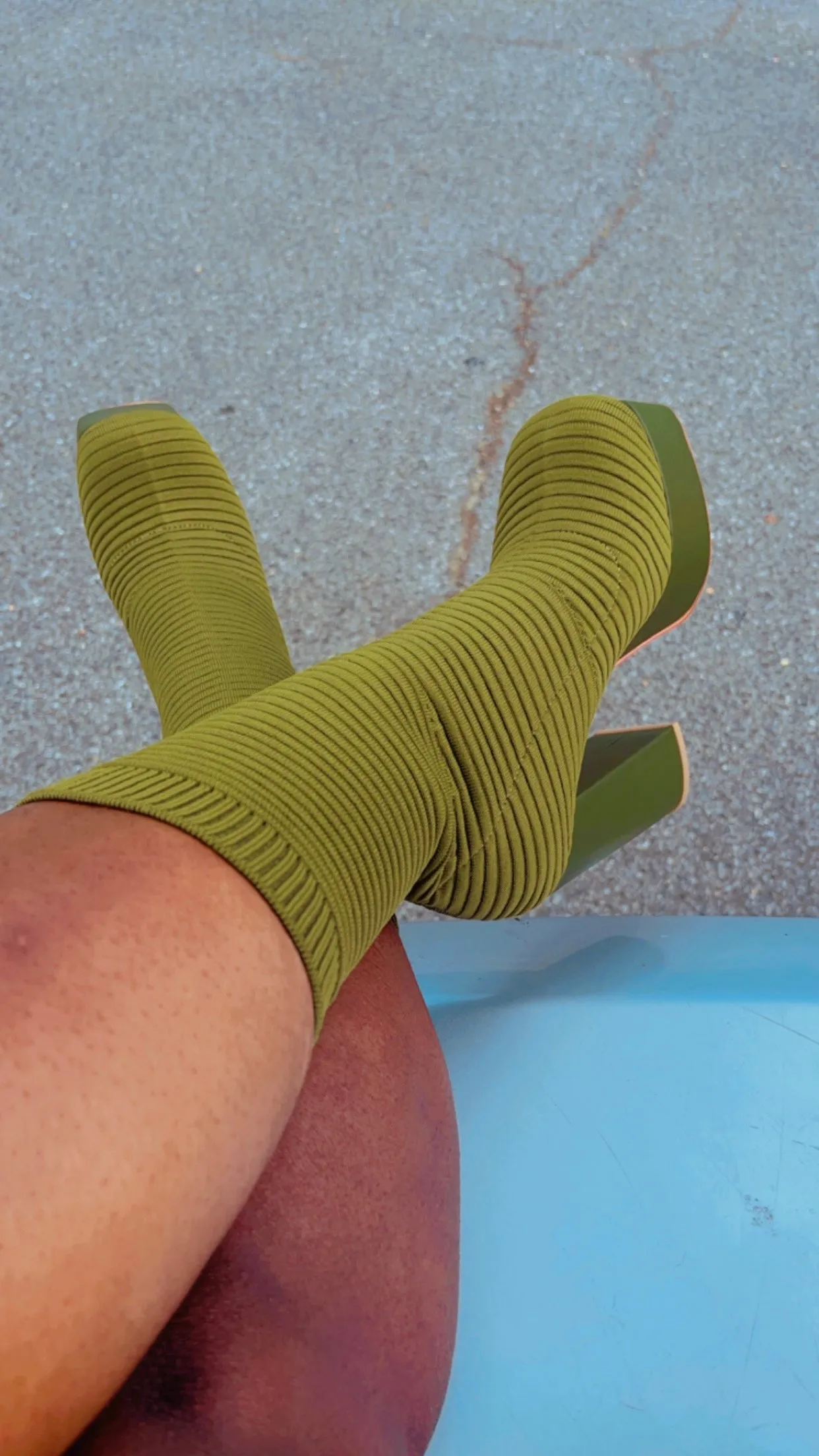$25 SALE - Single Stack Cherry On Top Olive Boot