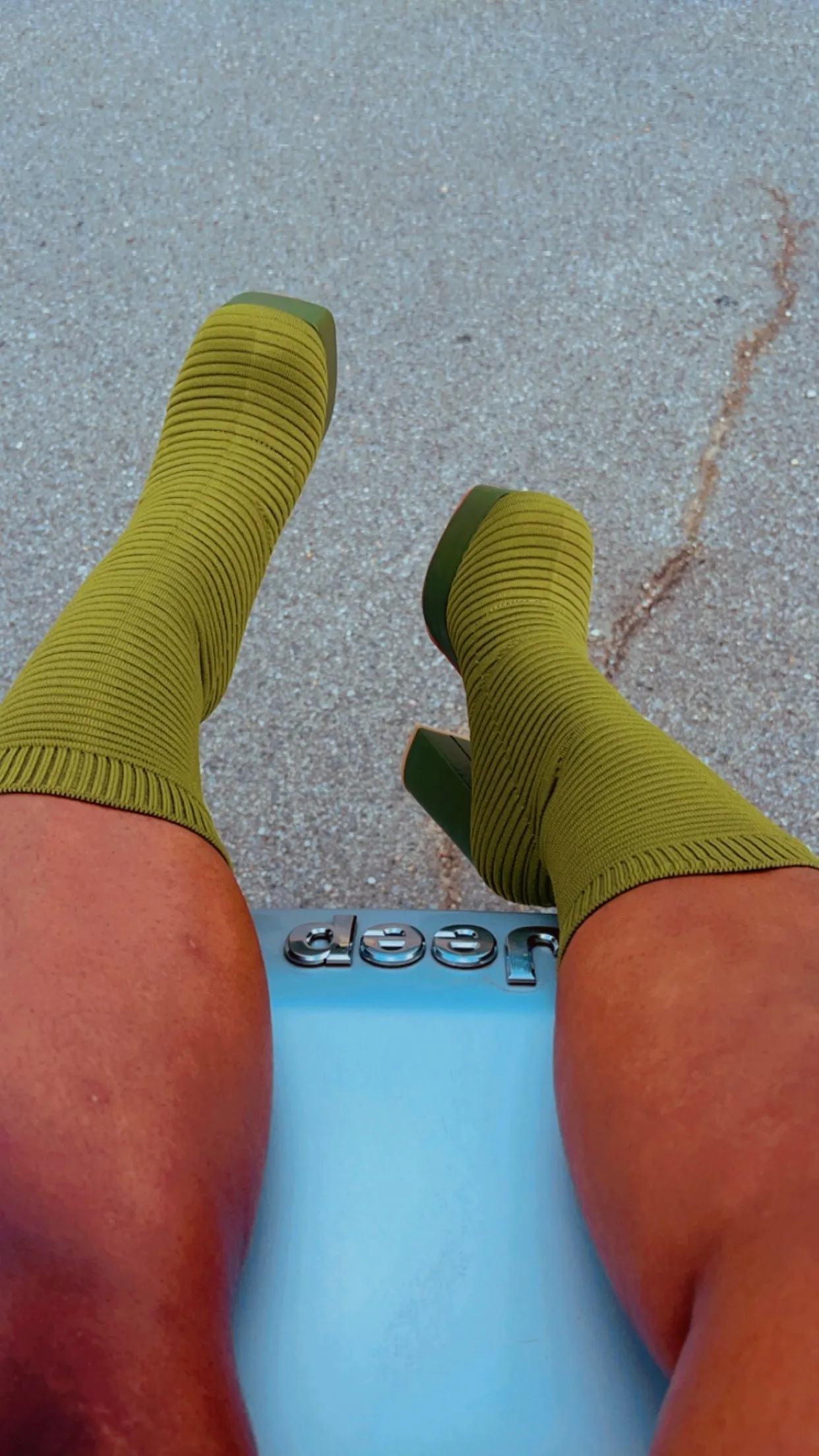 $25 SALE - Single Stack Cherry On Top Olive Boot