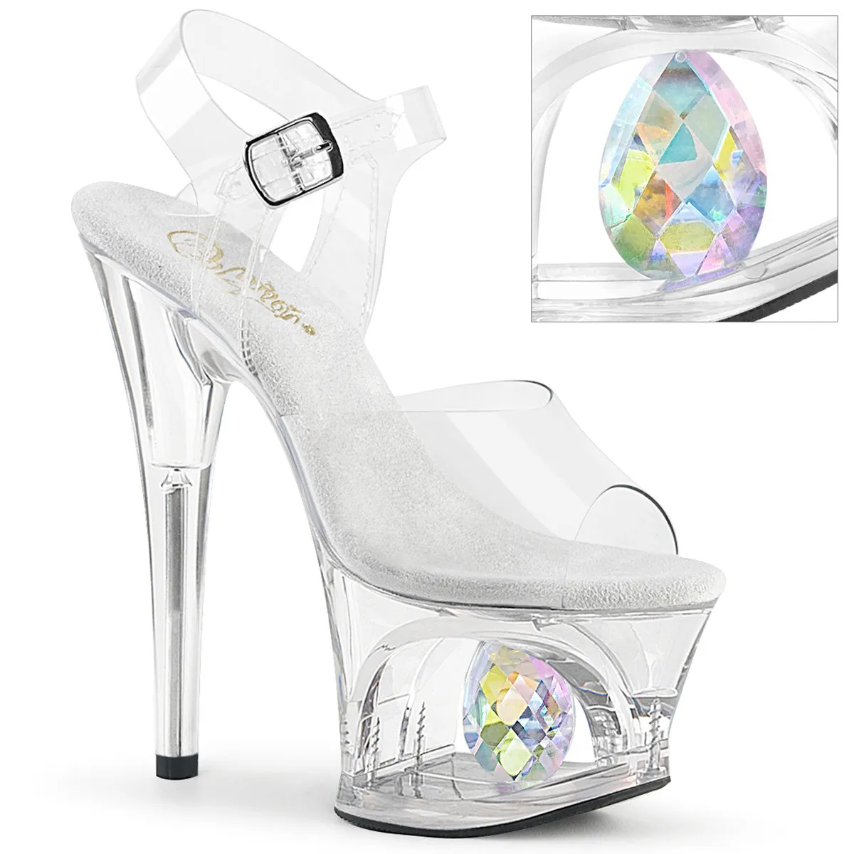 7 " Cut-out Platform With Teardrop Crystal (MOON-708DIA)