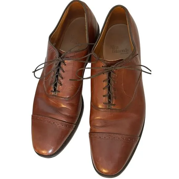 Allen Edmonds Byron Cap-Toe Oxford Dress Shoe Mens Sz. 11.5 C Cognac Leather EC