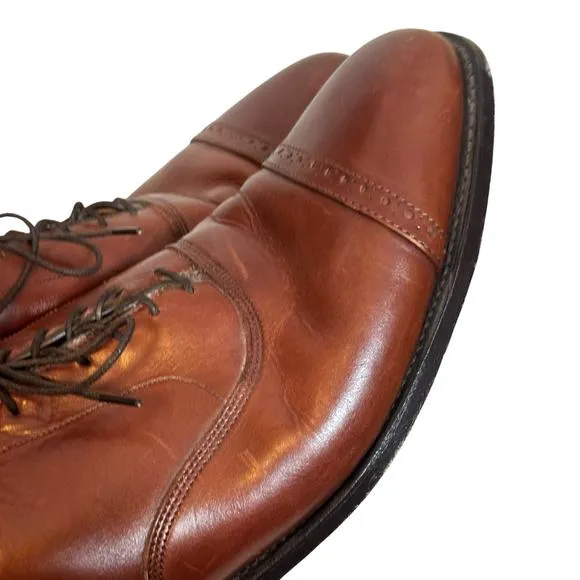 Allen Edmonds Byron Cap-Toe Oxford Dress Shoe Mens Sz. 11.5 C Cognac Leather EC