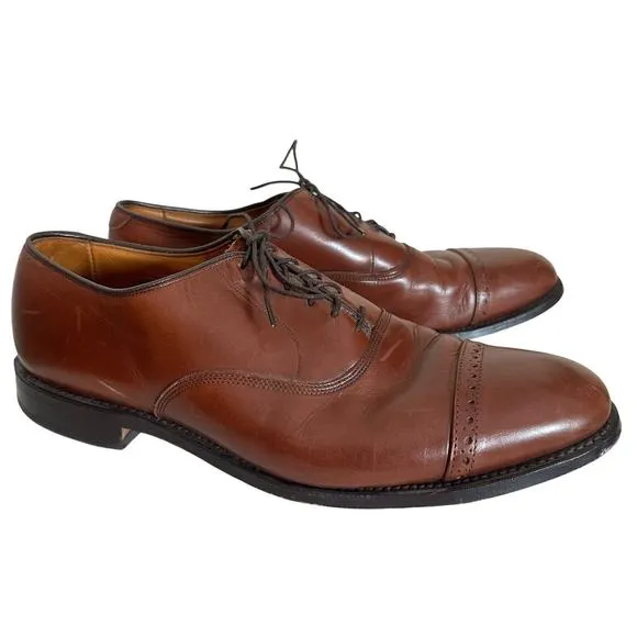 Allen Edmonds Byron Cap-Toe Oxford Dress Shoe Mens Sz. 11.5 C Cognac Leather EC