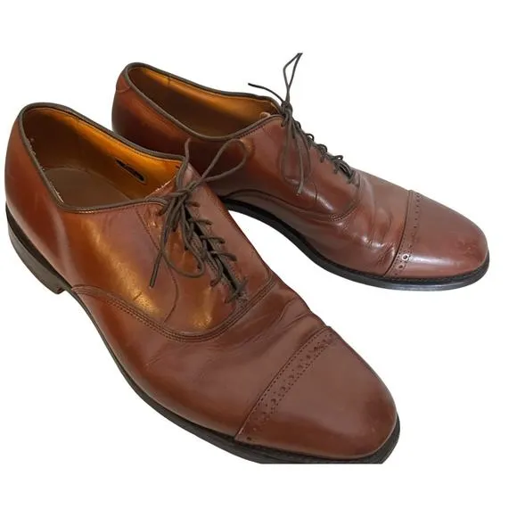 Allen Edmonds Byron Cap-Toe Oxford Dress Shoe Mens Sz. 11.5 C Cognac Leather EC