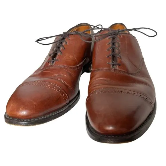 Allen Edmonds Byron Cap-Toe Oxford Dress Shoe Mens Sz. 11.5 C Cognac Leather EC