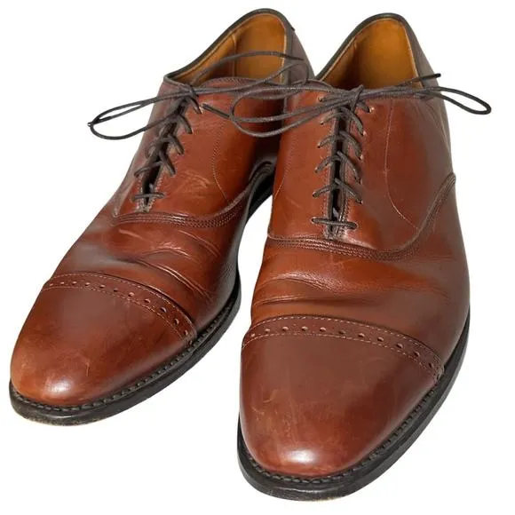 Allen Edmonds Byron Cap-Toe Oxford Dress Shoe Mens Sz. 11.5 C Cognac Leather EC