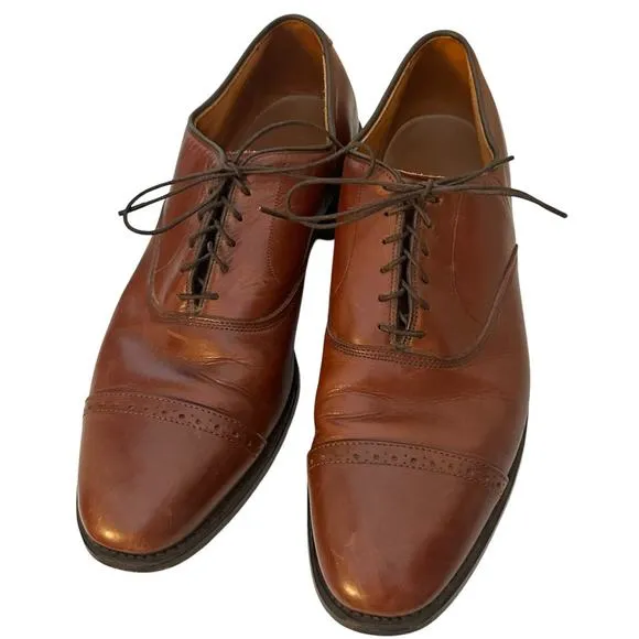 Allen Edmonds Byron Cap-Toe Oxford Dress Shoe Mens Sz. 11.5 C Cognac Leather EC