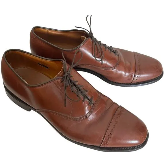 Allen Edmonds Byron Cap-Toe Oxford Dress Shoe Mens Sz. 11.5 C Cognac Leather EC