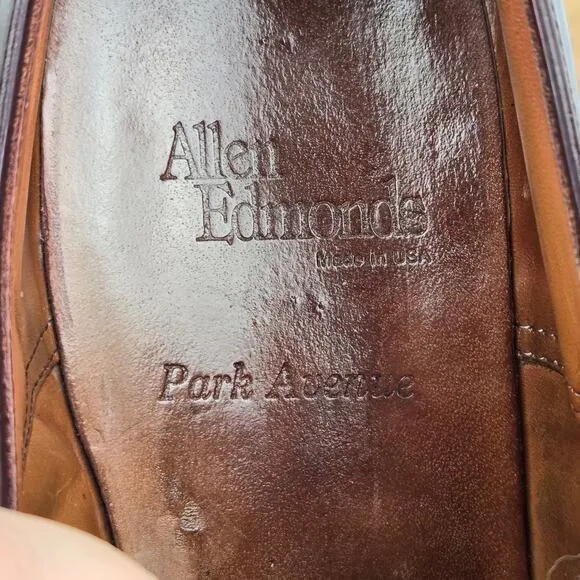 Allen Edmonds Park Avenue 5675 Burgundy Cap Toe Oxford Dress Men 11 C Narrow