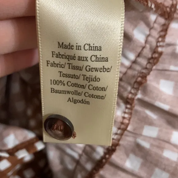 Anthropologie Porridge Penny Brown Gingham Dress