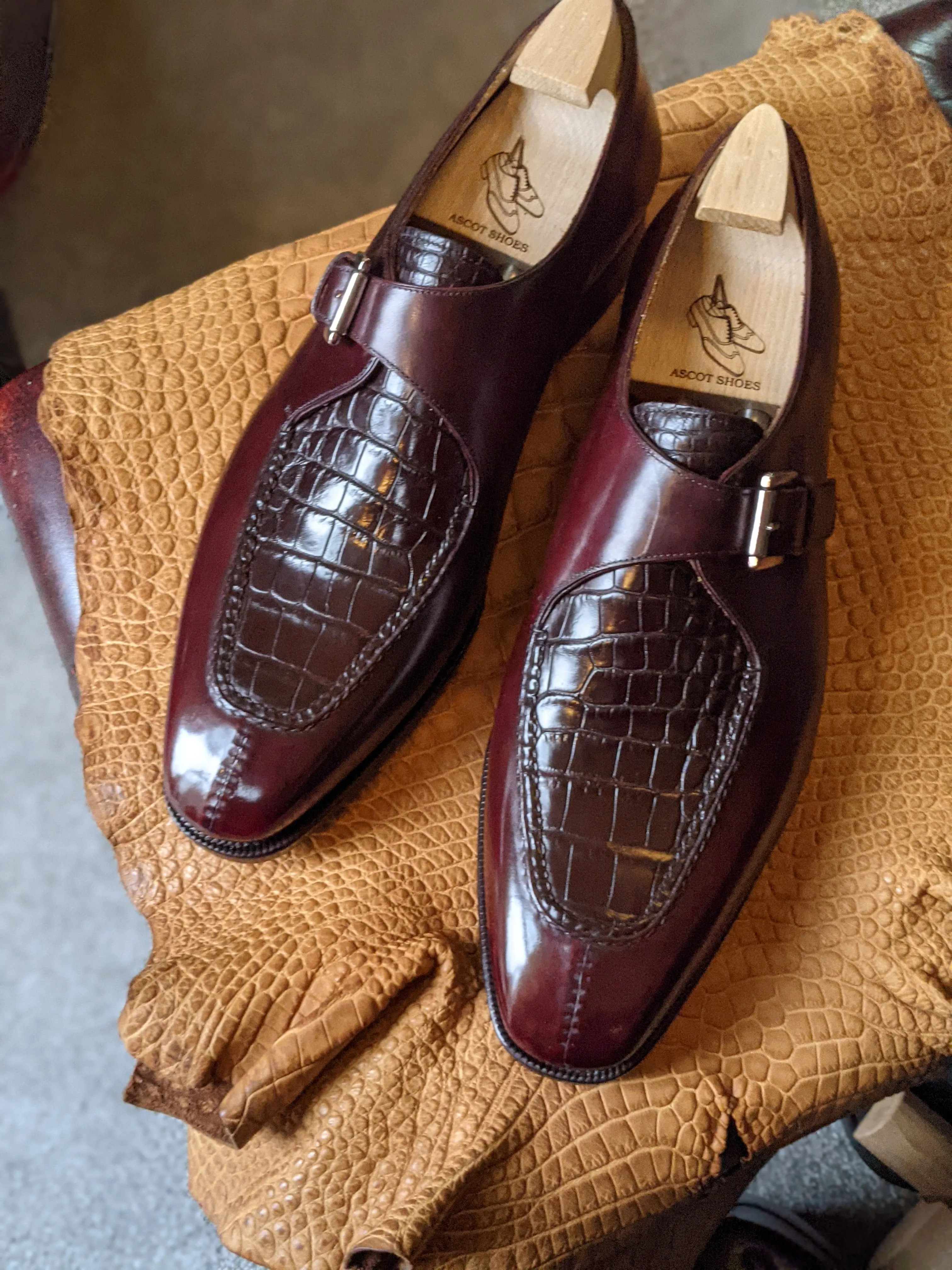 Ascot Andre - Bordeaux calf & bordeaux alligator