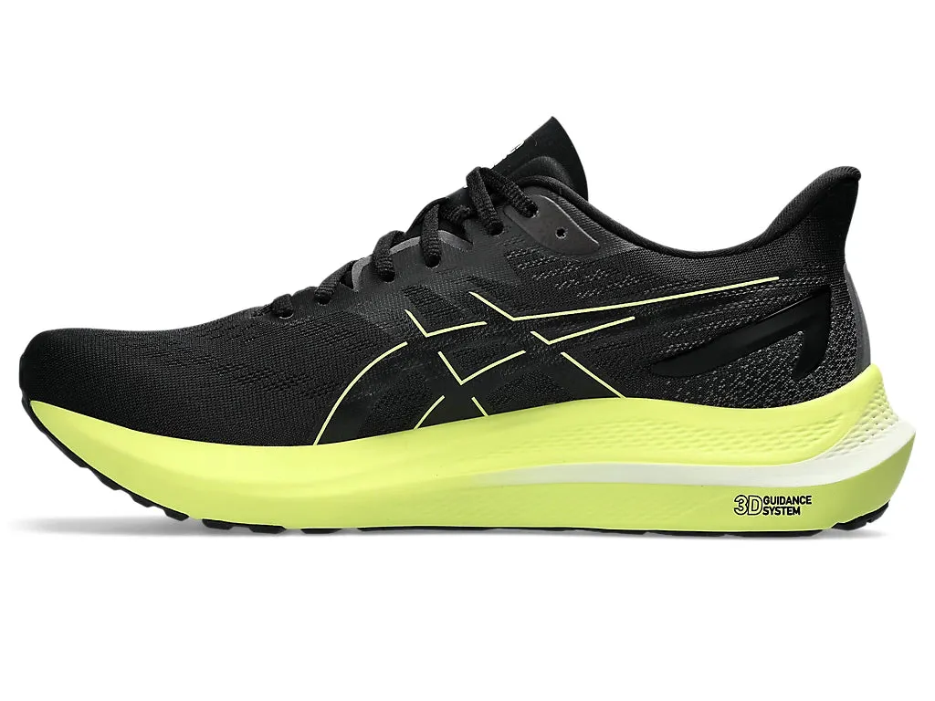 Asics Men's GT-2000 12 Running Shoes in Black/Glow Yellow