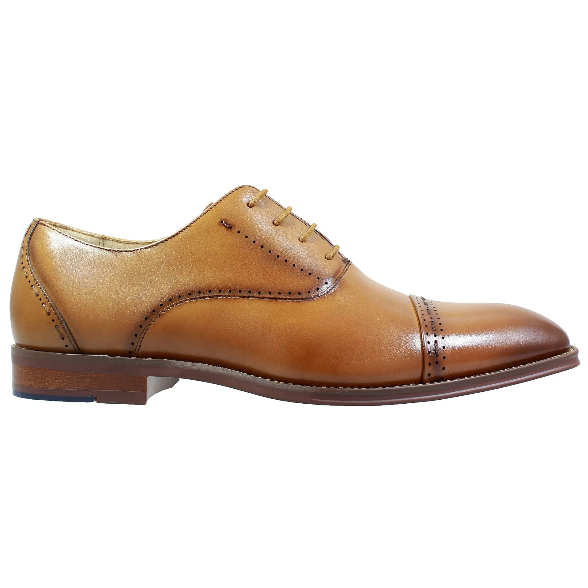 Barris Tan Cap Toe Oxford Shoes