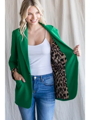 Beauty and Business Leopard Lined Blazer-5 Colors Available