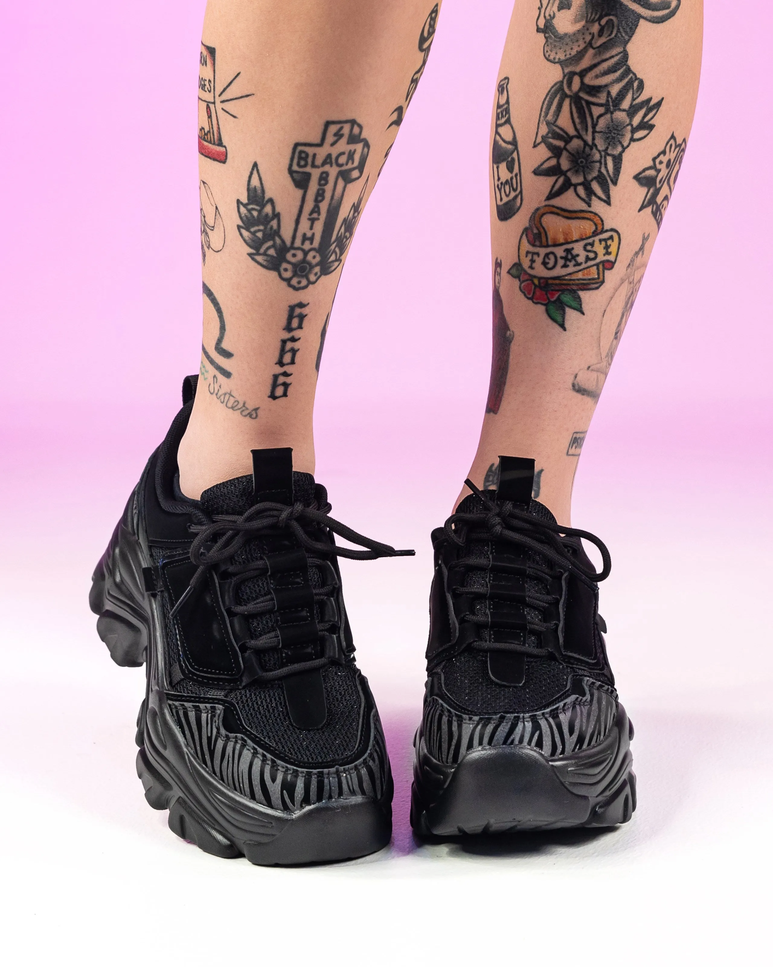 Black All That Platform Sneakers