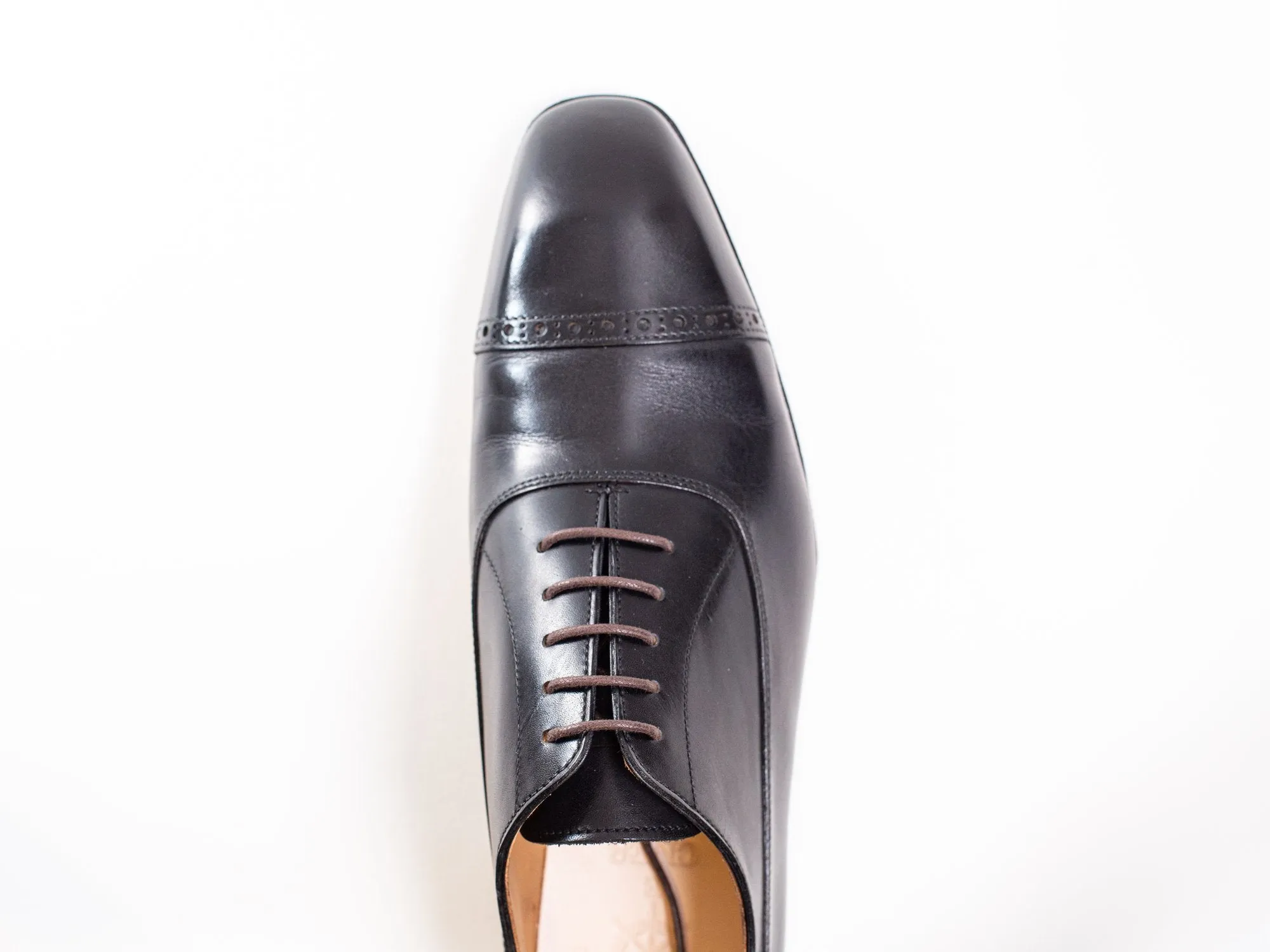 Black Leather Derby Shoes for Men - Formal Office Footwear