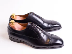 Black Leather Derby Shoes for Men - Formal Office Footwear
