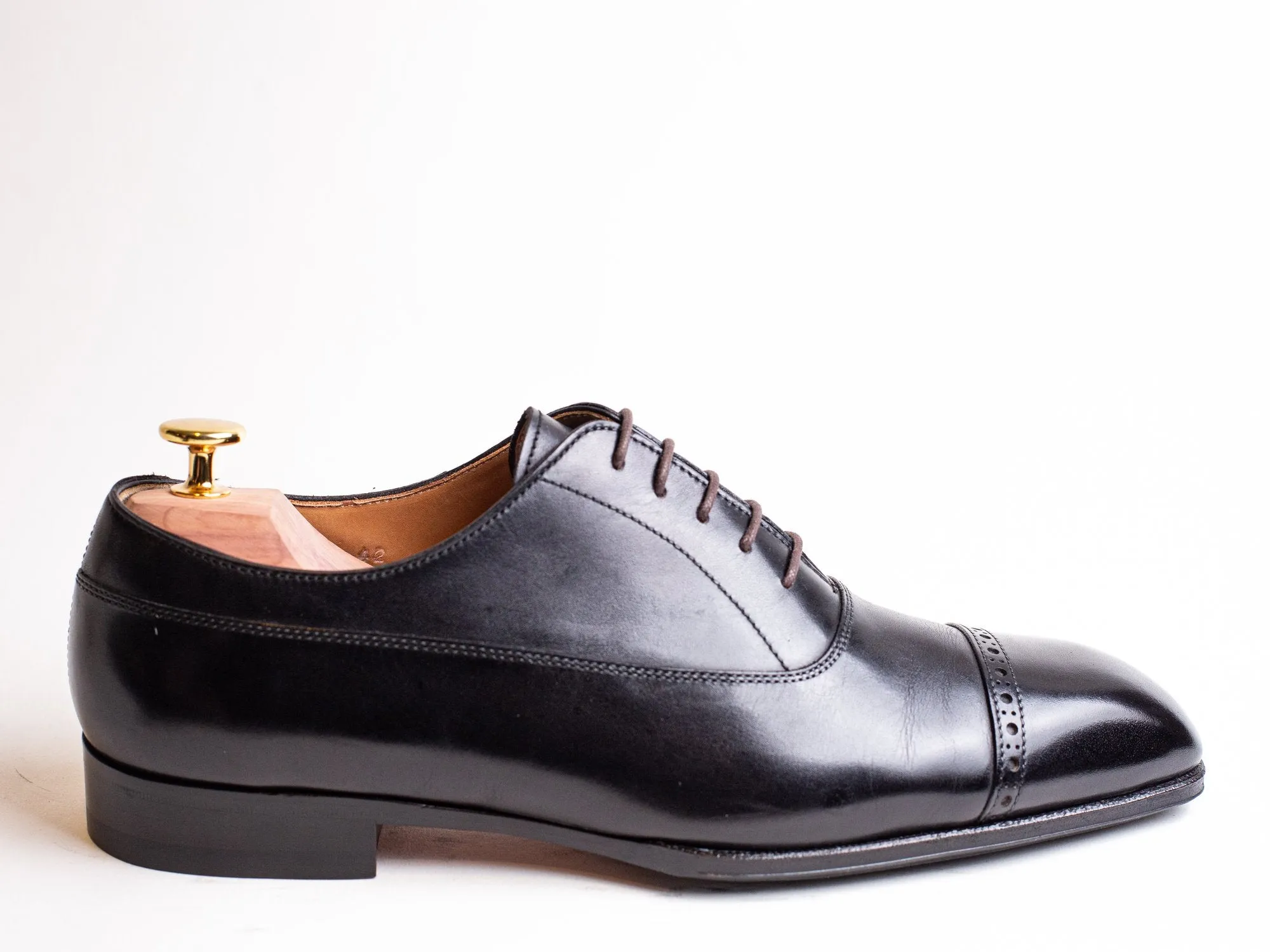Black Leather Derby Shoes for Men - Formal Office Footwear