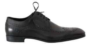 Black Leather Dress Oxford Wingtip Shoes