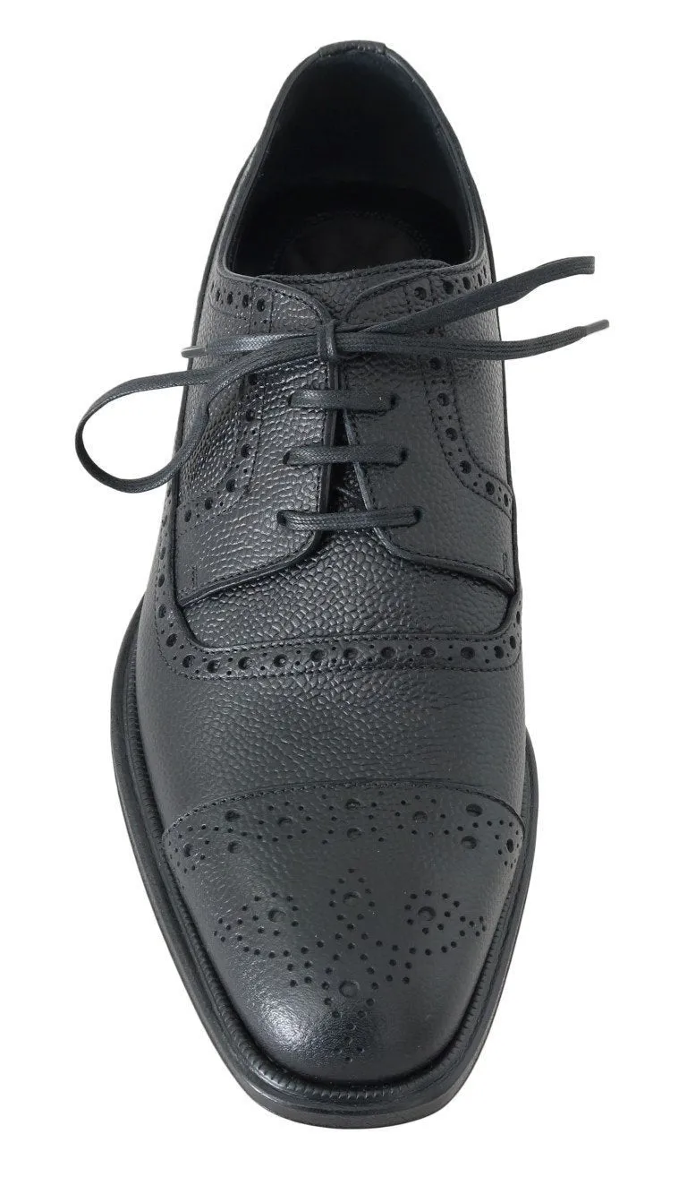 Black Leather Dress Oxford Wingtip Shoes