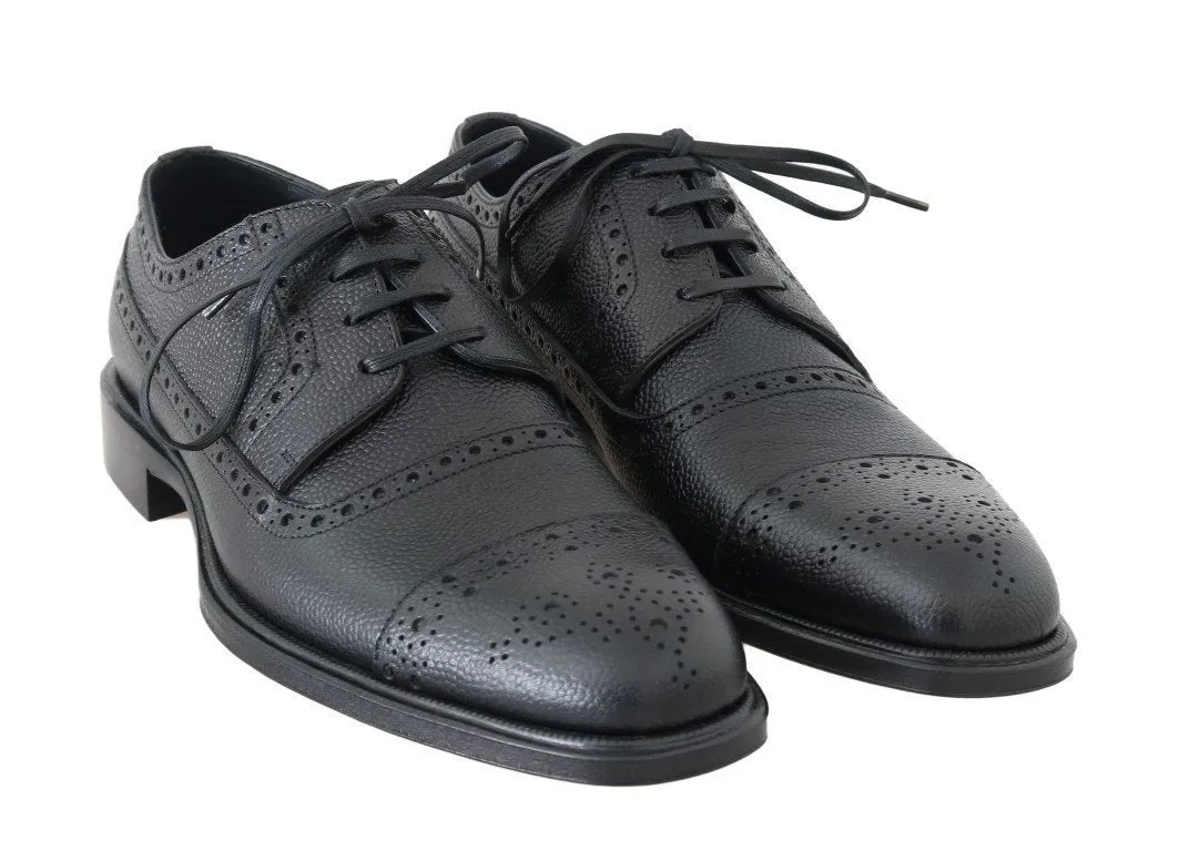 Black Leather Dress Oxford Wingtip Shoes