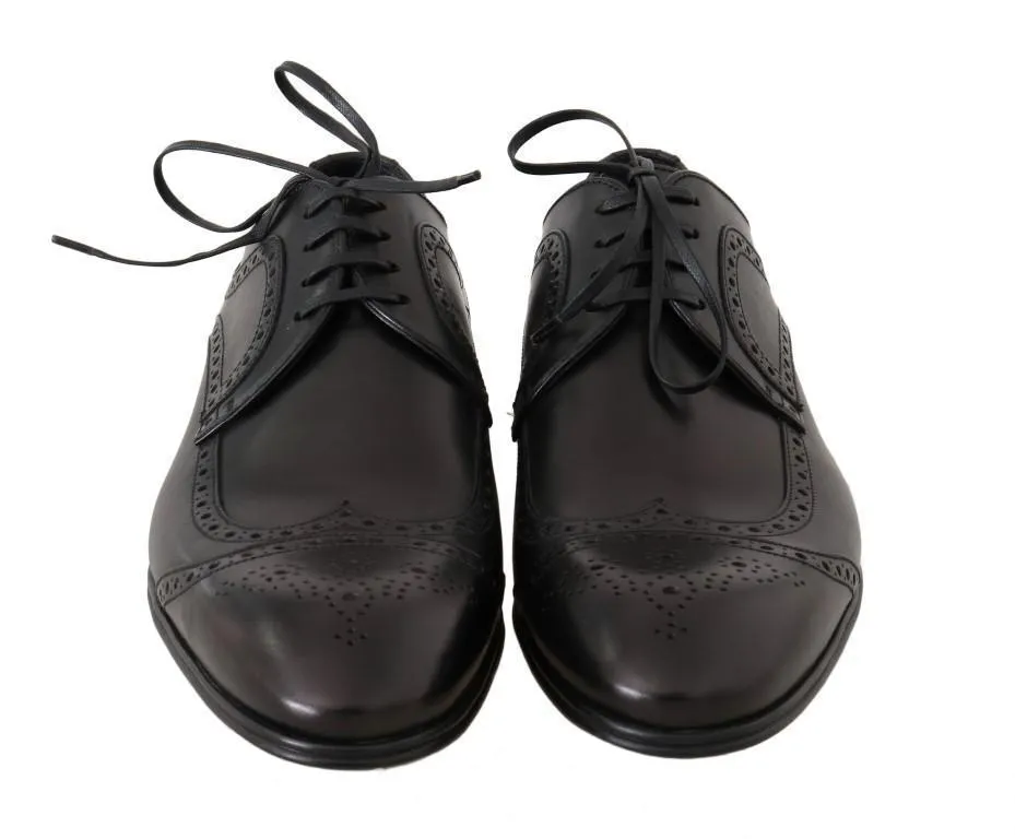 Black Leather Dress Oxford Wingtip Shoes