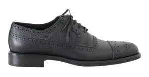 Black Leather Dress Oxford Wingtip Shoes