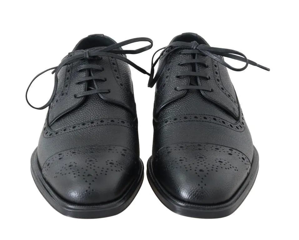 Black Leather Dress Oxford Wingtip Shoes