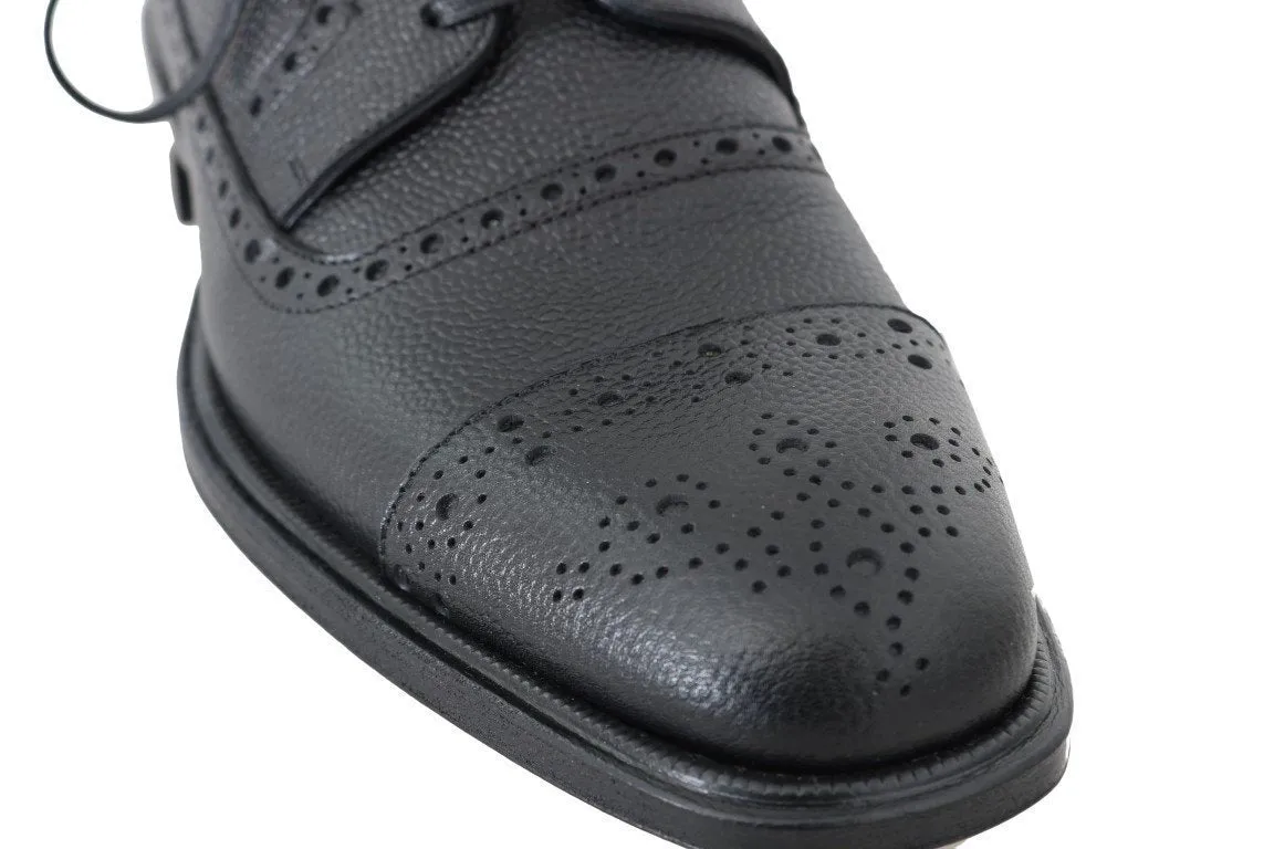 Black Leather Dress Oxford Wingtip Shoes