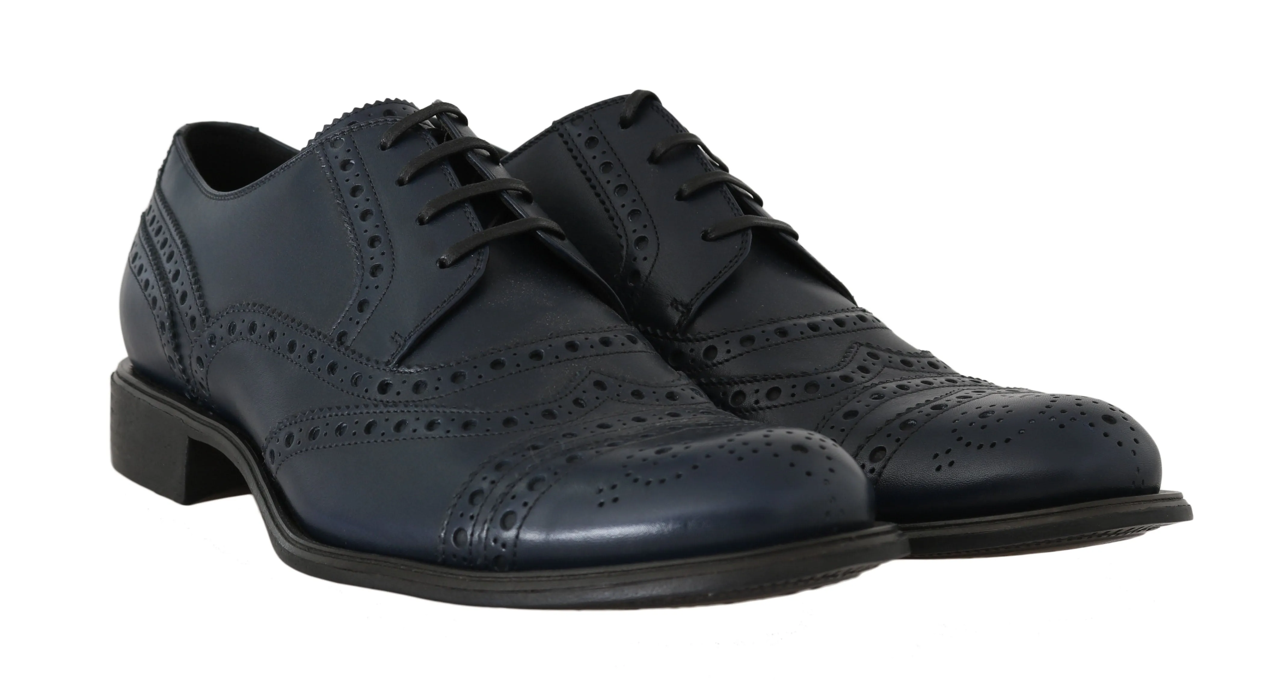 Blue Leather Derby Wingtip Oxford