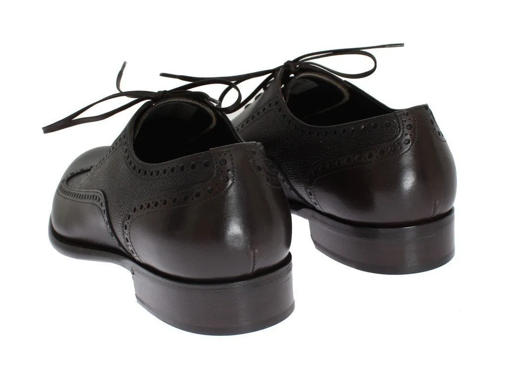 Brown Leather Wingtip Formal Shoes