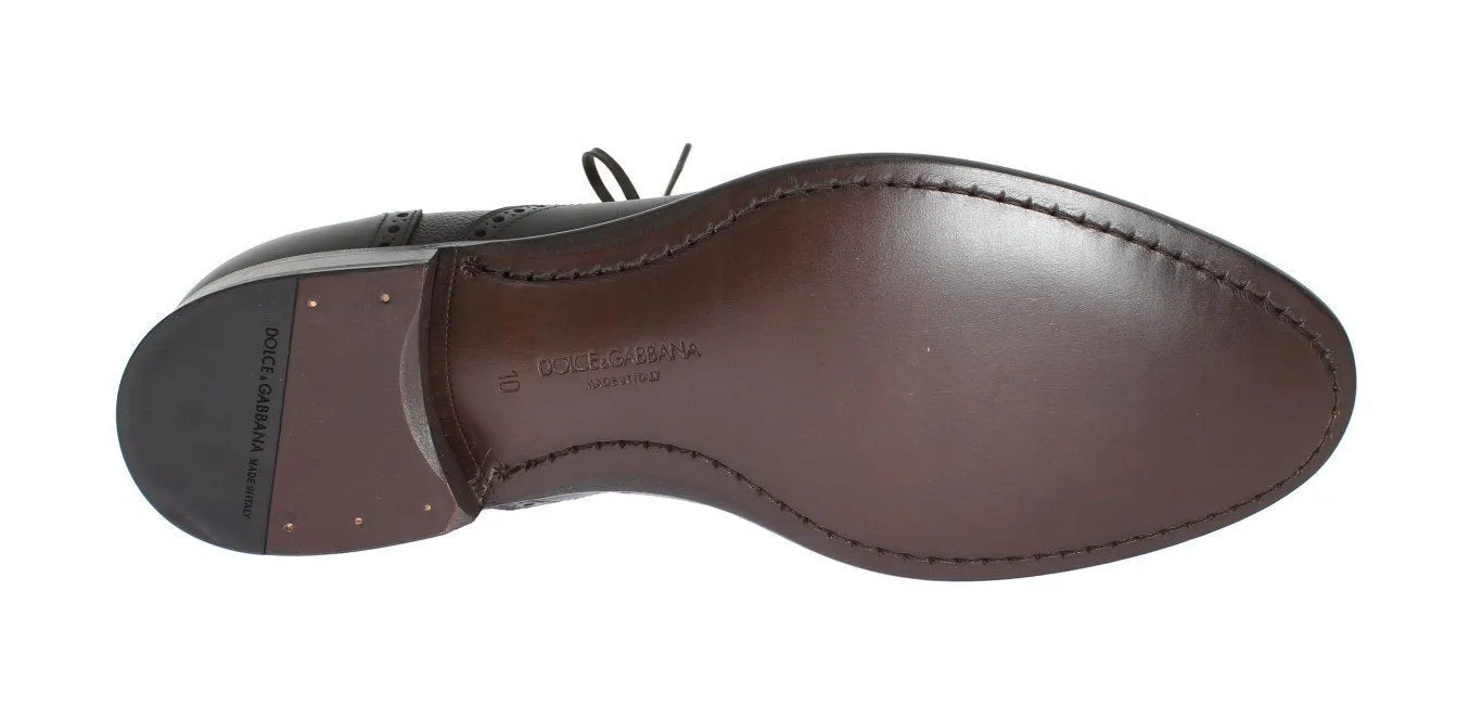 Brown Leather Wingtip Formal Shoes