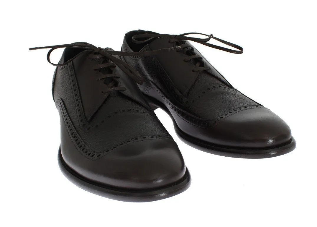 Brown Leather Wingtip Formal Shoes
