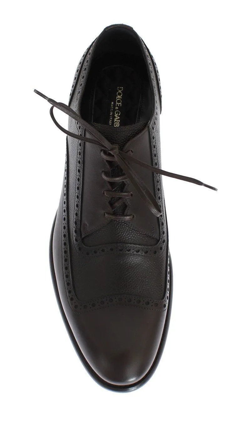 Brown Leather Wingtip Formal Shoes