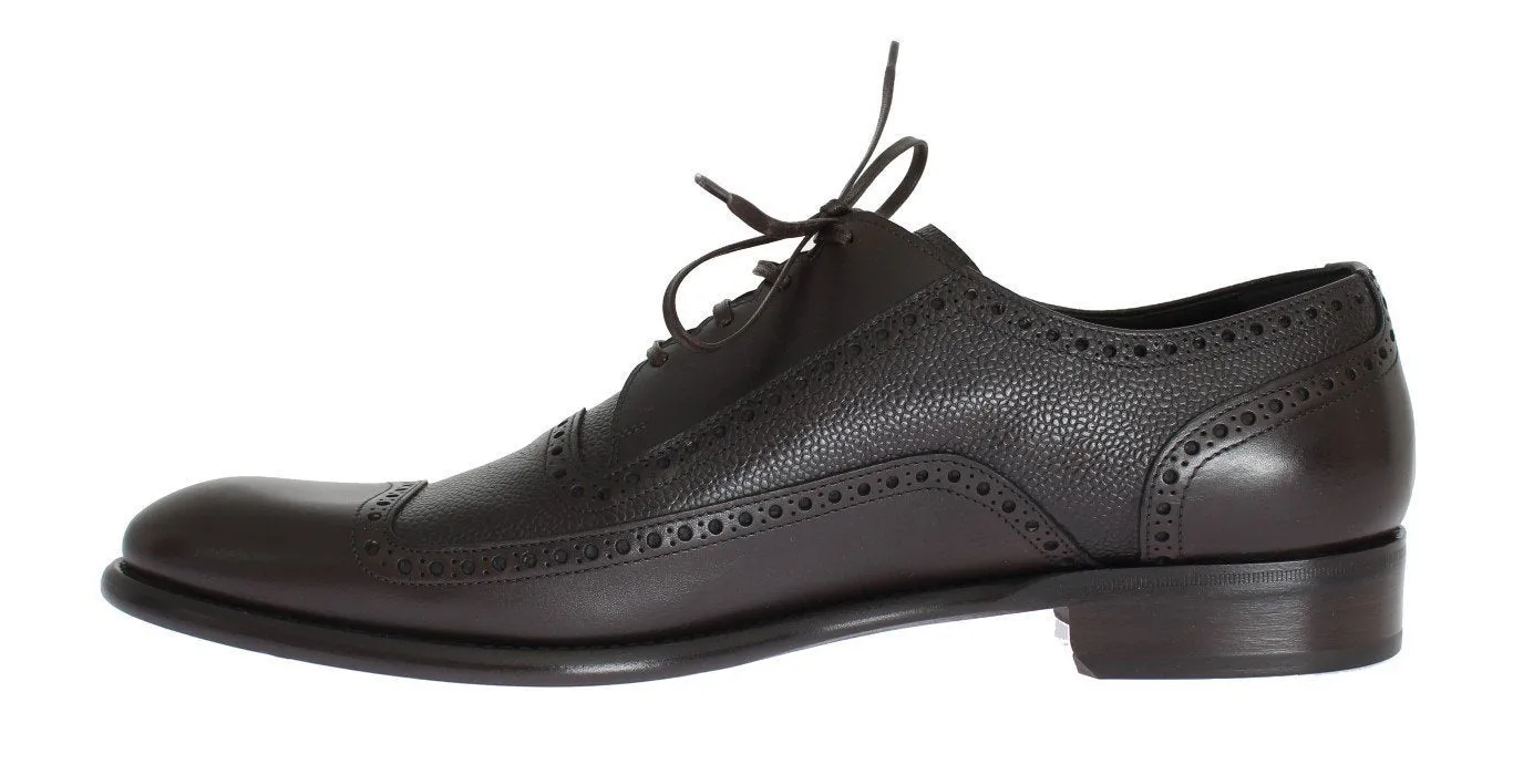 Brown Leather Wingtip Formal Shoes