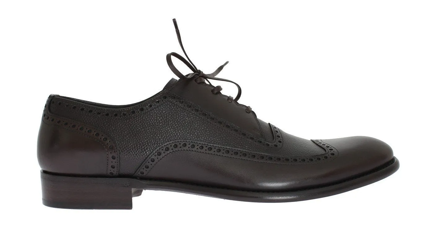 Brown Leather Wingtip Formal Shoes