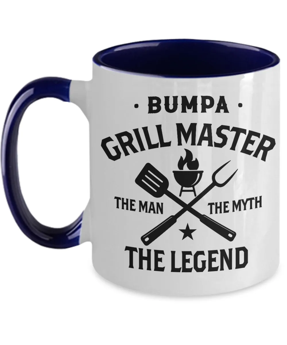 Bumpa Grillmaster The Man The Myth The Legend Two-Tone Mug Coffee Cup Funny Gift
