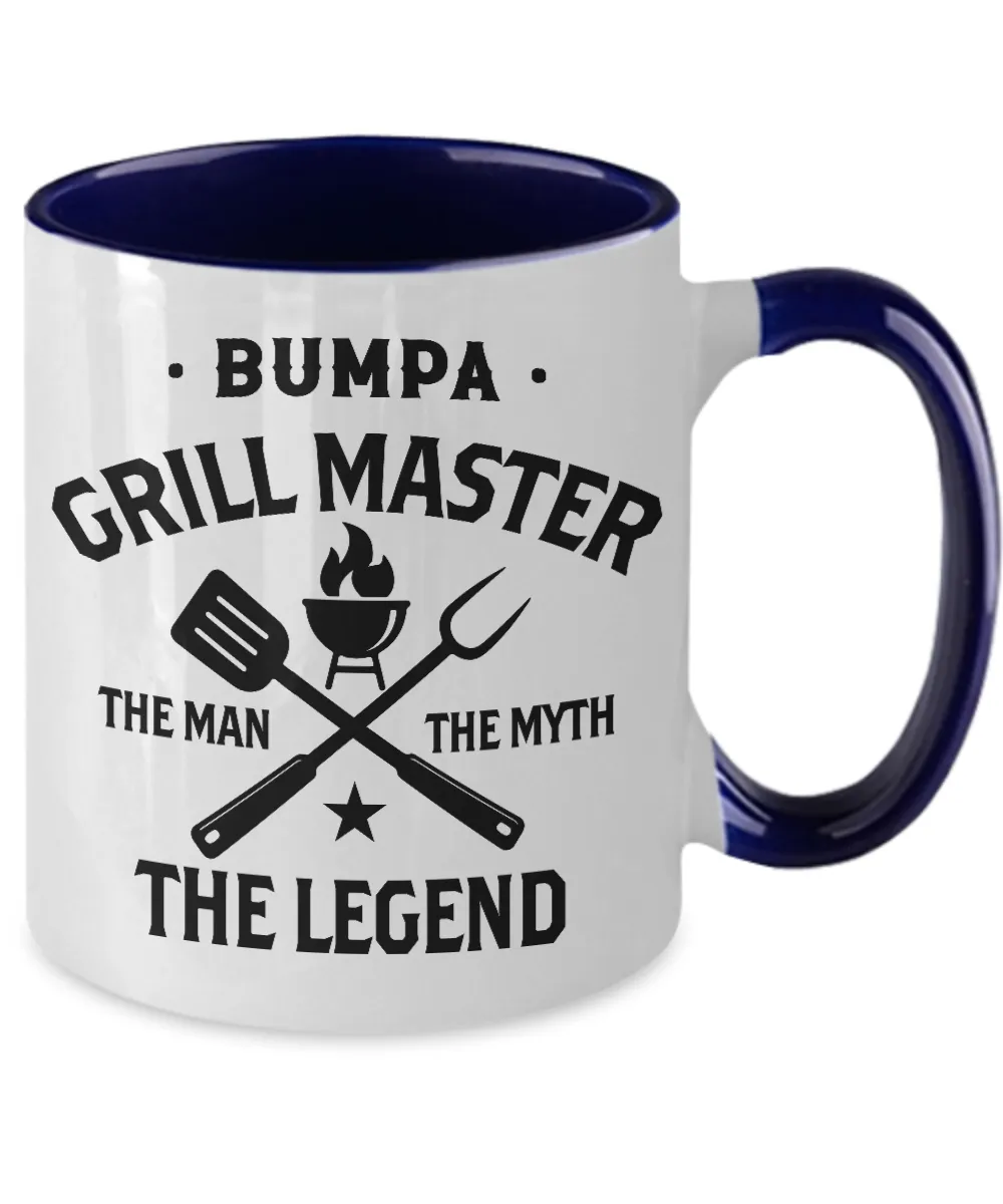 Bumpa Grillmaster The Man The Myth The Legend Two-Tone Mug Coffee Cup Funny Gift