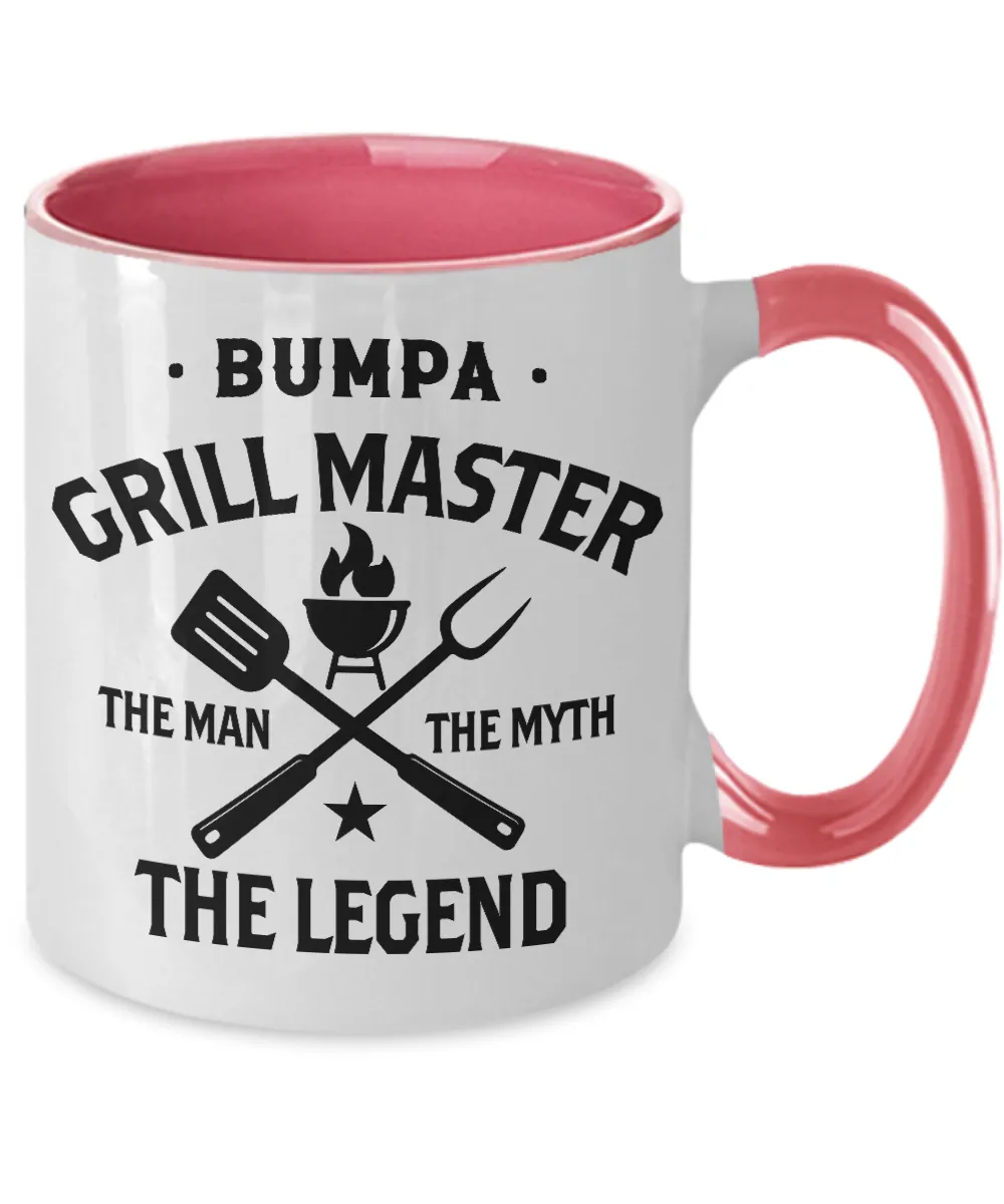 Bumpa Grillmaster The Man The Myth The Legend Two-Tone Mug Coffee Cup Funny Gift