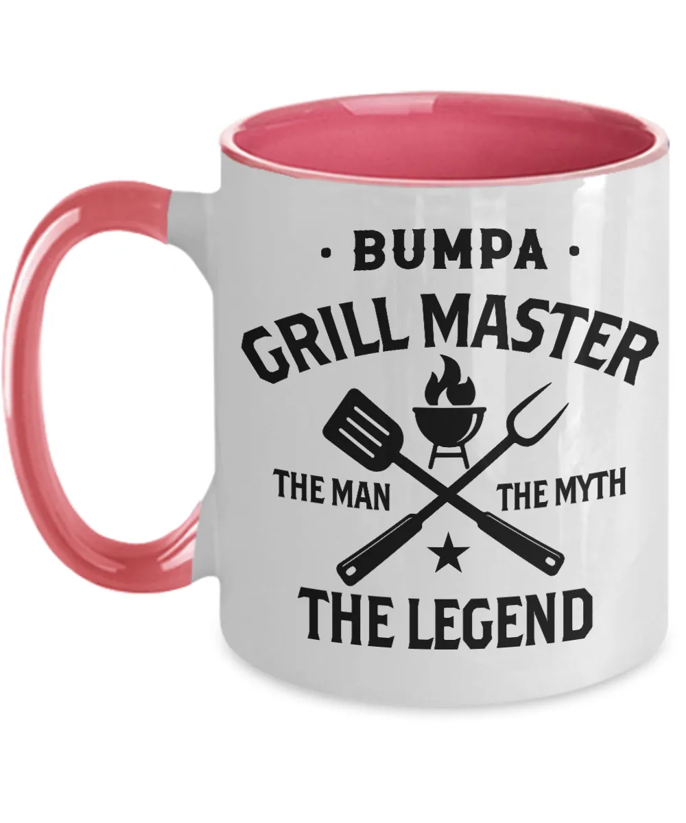 Bumpa Grillmaster The Man The Myth The Legend Two-Tone Mug Coffee Cup Funny Gift