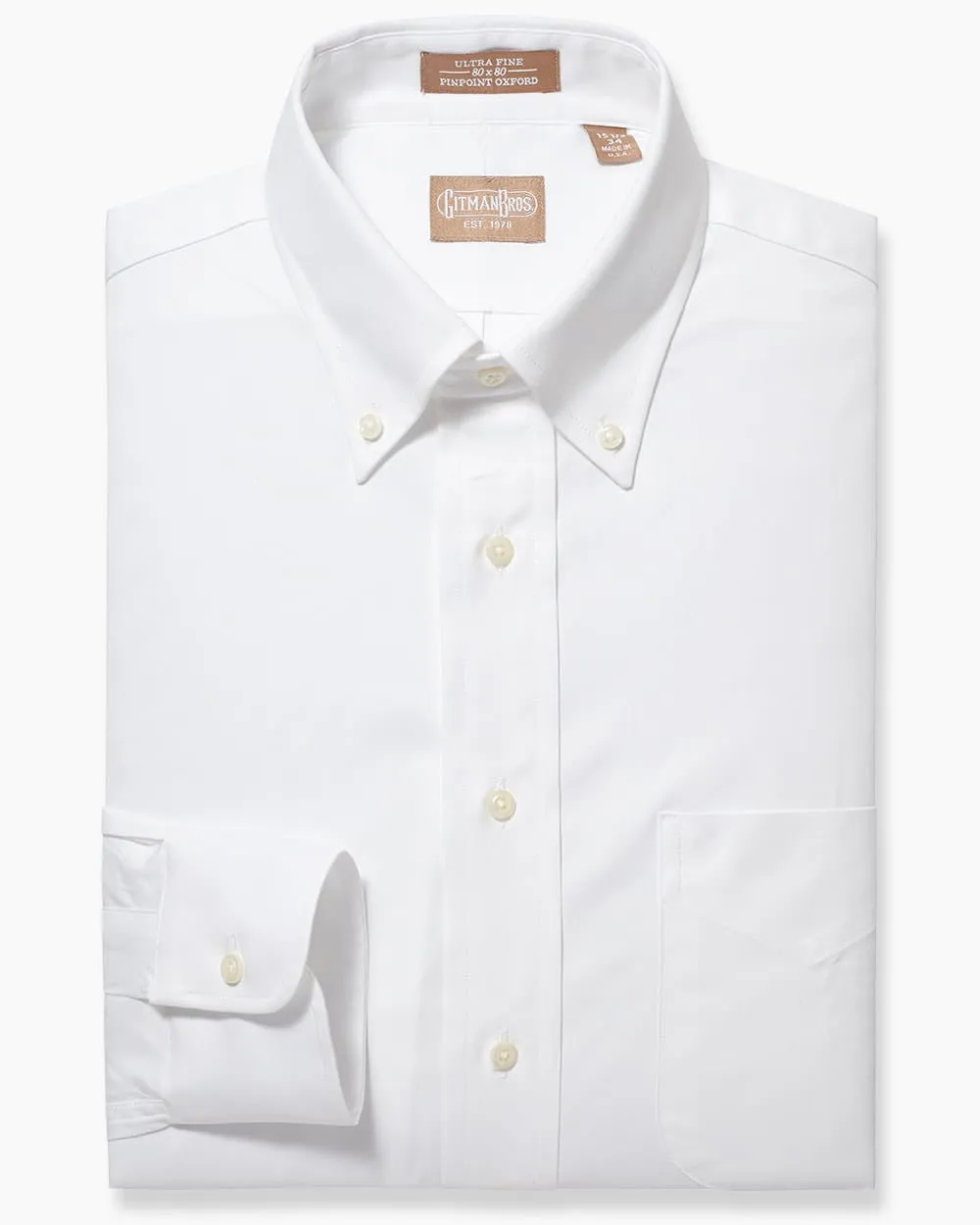 Button Down Pinpoint White