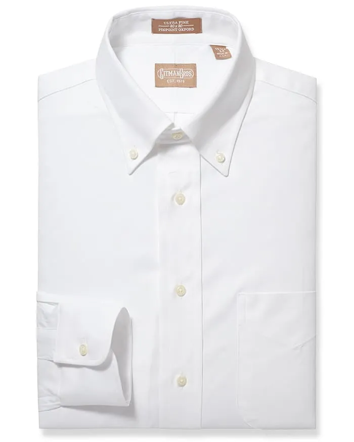 Button Down Pinpoint White