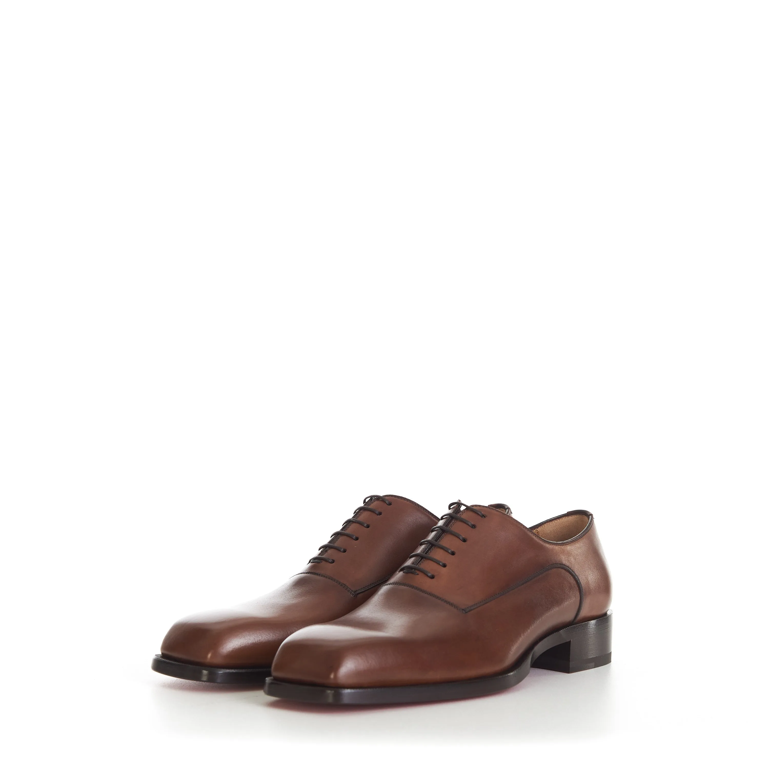 Capitano Oxford Shoes - Brown Patinaed Calf Leather