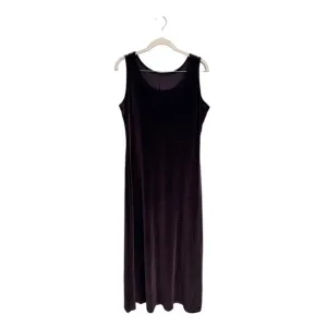 Chocolate brown velvet maxi length tank sleeveless dress‎ crocodile print size L