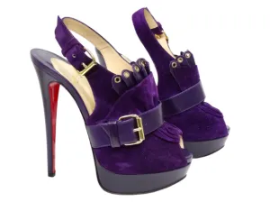 Christian Louboutin Purple Suede Platform Pumps