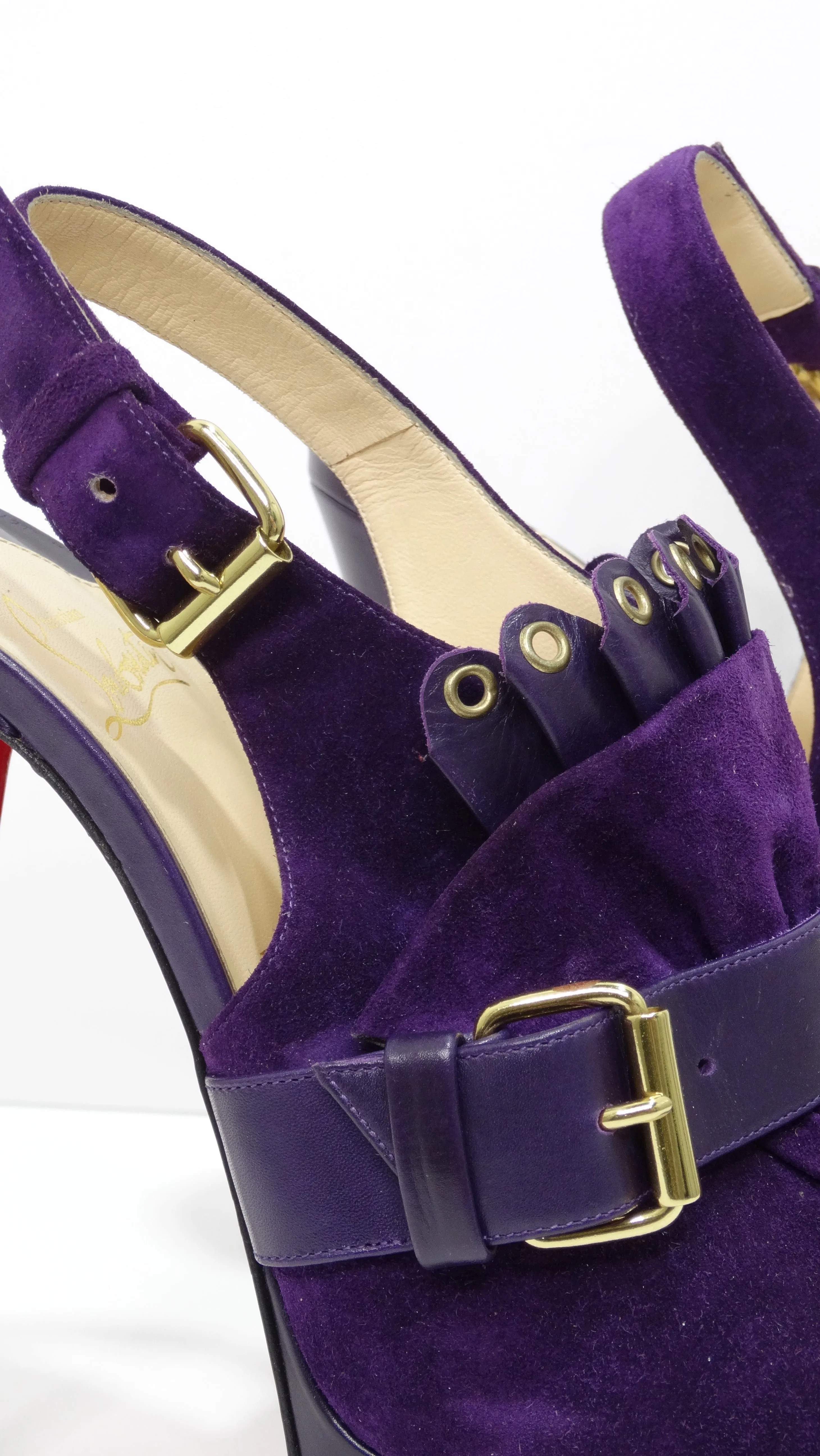 Christian Louboutin Purple Suede Platform Pumps