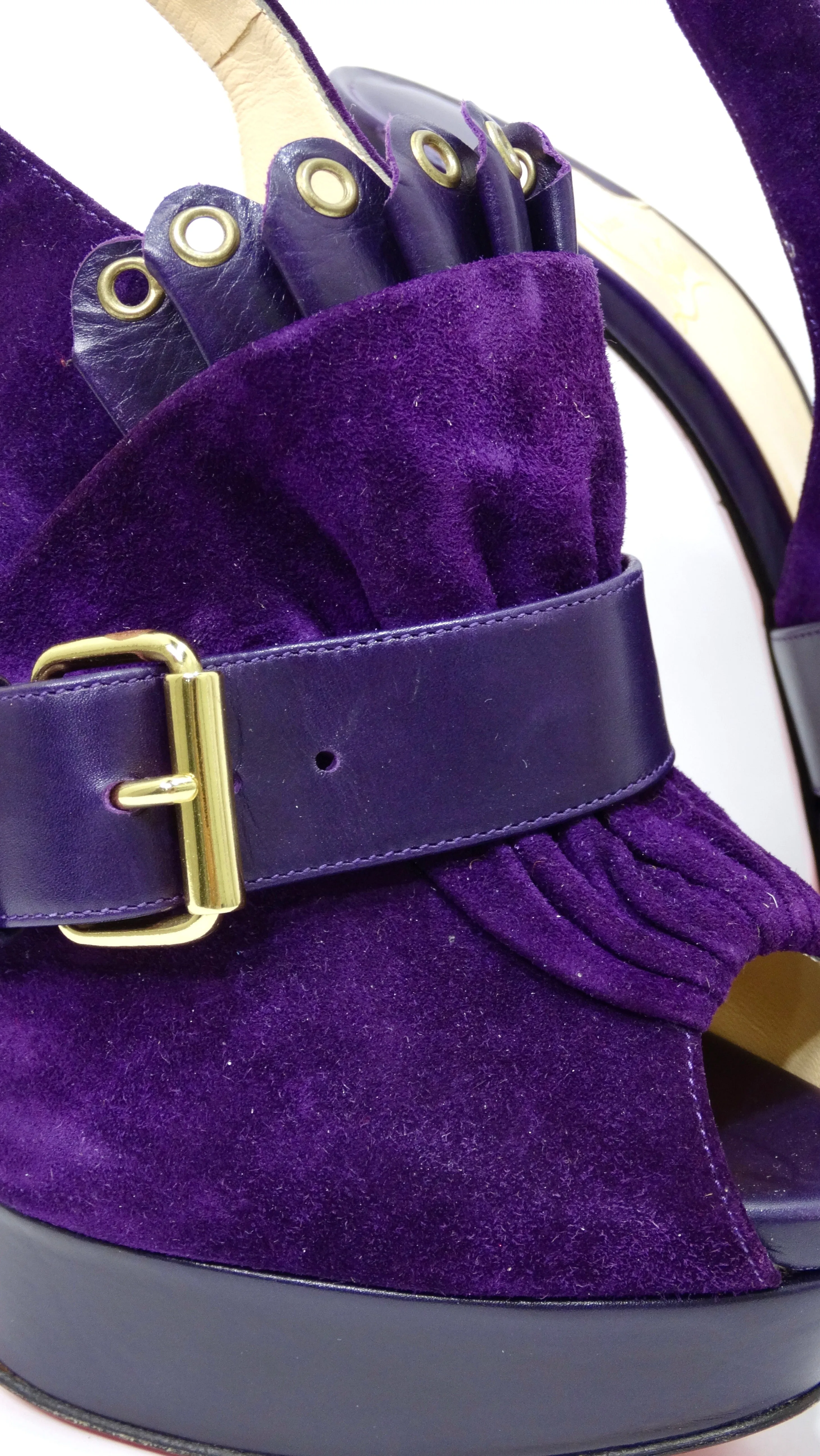 Christian Louboutin Purple Suede Platform Pumps