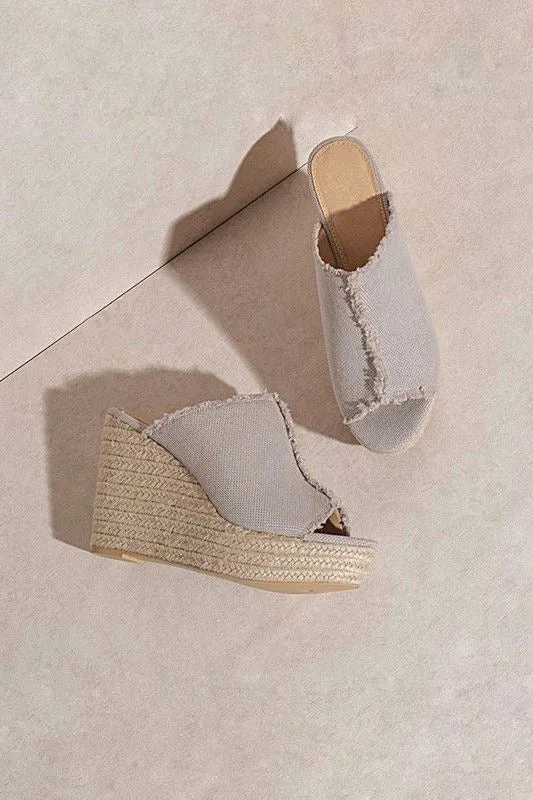 Chunky Canvas Espadrille Wedge Sandal