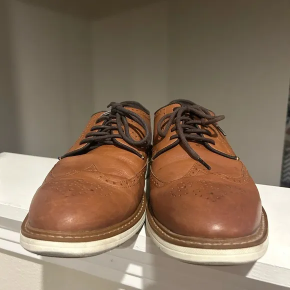 Cole Haan Go To Wingtip Oxford Men's 13 M British Tan C34120 Leather Dress