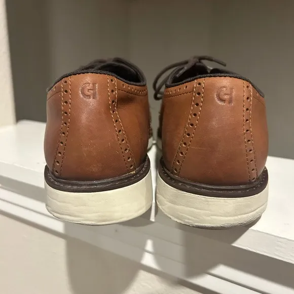 Cole Haan Go To Wingtip Oxford Men's 13 M British Tan C34120 Leather Dress